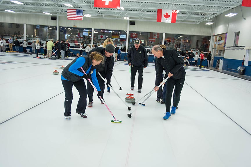 corporate event team building photography minnesota curling