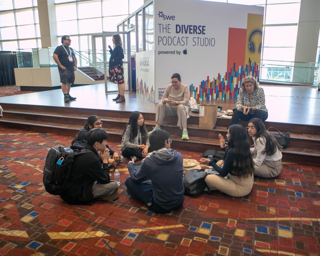 photographer image of society of women engineer conference marketing banner, corporate photography