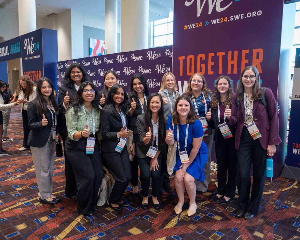 photographer image of society of women engineer conference marketing banner, corporate photography